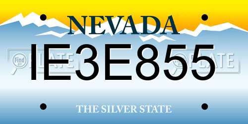 IE3E855 Nevada License Plate