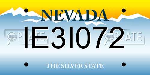 IE3I072 Nevada License Plate