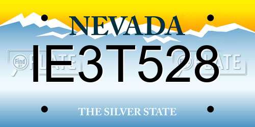 IE3T528 Nevada License Plate