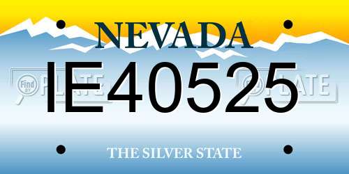 IE40525 Nevada License Plate