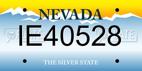 IE40528 Nevada License Plate
