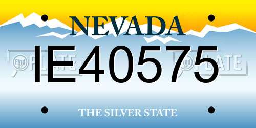 IE40575 Nevada License Plate