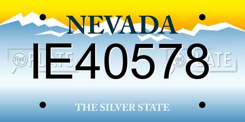 IE40578 Nevada License Plate