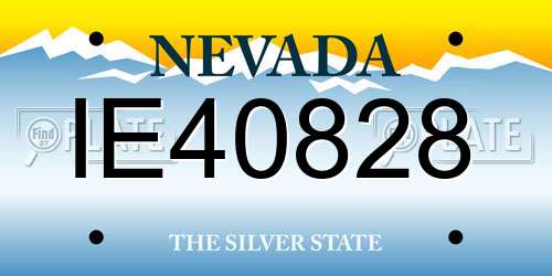 IE40828 Nevada License Plate