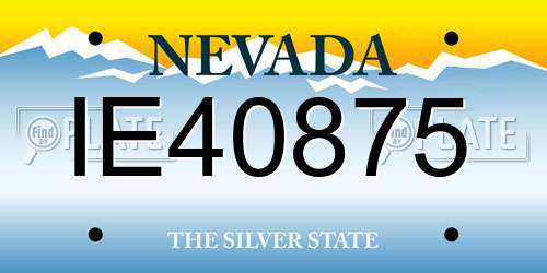 IE40875 Nevada License Plate