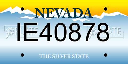 IE40878 Nevada License Plate