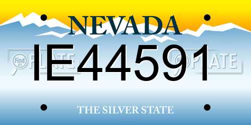 IE44591 Nevada License Plate