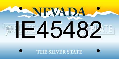 IE45482 Nevada License Plate