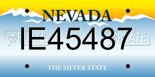 IE45487 Nevada License Plate