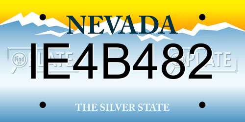 IE4B482 Nevada License Plate