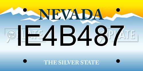 IE4B487 Nevada License Plate