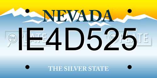 IE4D525 Nevada License Plate