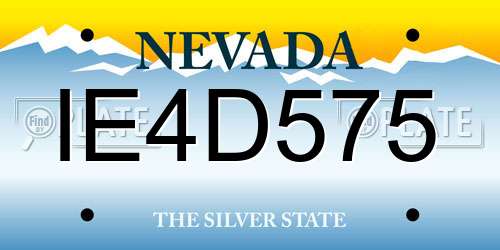IE4D575 Nevada License Plate