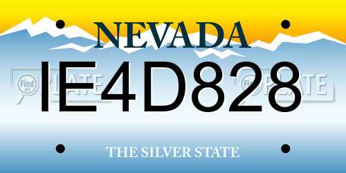 IE4D828 Nevada License Plate