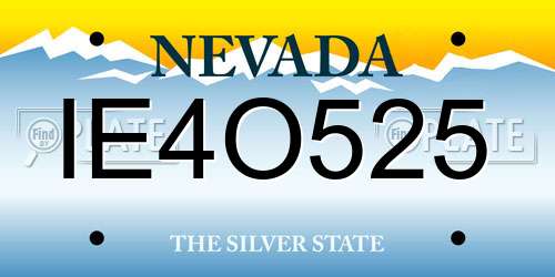 IE4O525 Nevada License Plate