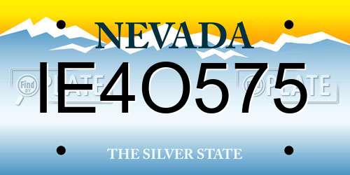 IE4O575 Nevada License Plate