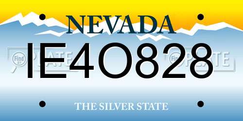 IE4O828 Nevada License Plate