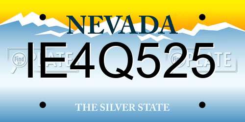 IE4Q525 Nevada License Plate