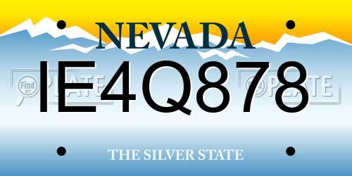 IE4Q878 Nevada License Plate