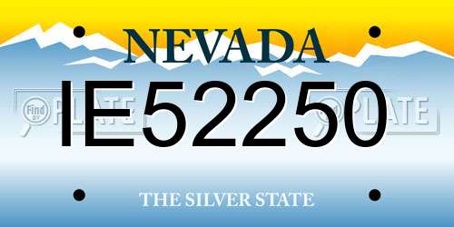 IE52250 Nevada License Plate