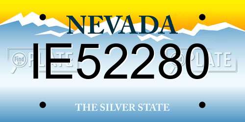 IE52280 Nevada License Plate