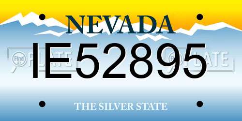 IE52895 Nevada License Plate