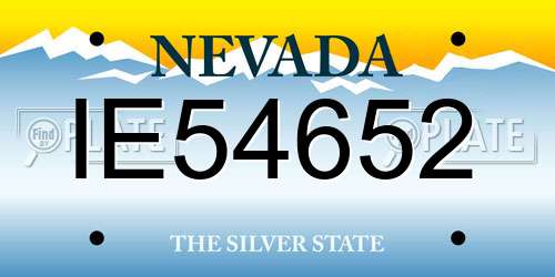 IE54652 Nevada License Plate