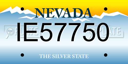 IE57750 Nevada License Plate