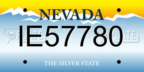 IE57780 Nevada License Plate