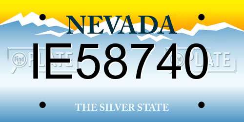 IE58740 Nevada License Plate