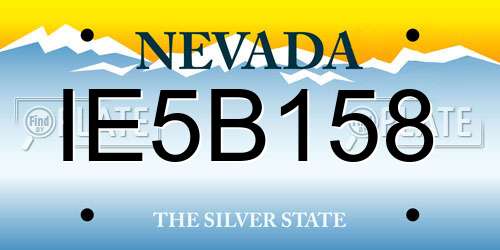 IE5B158 Nevada License Plate