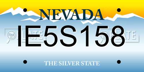 IE5S158 Nevada License Plate