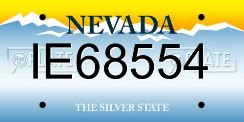 IE68554 Nevada License Plate