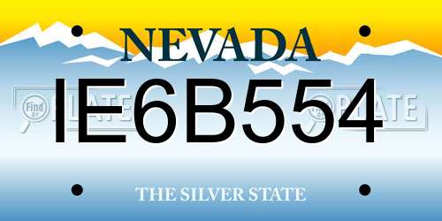 IE6B554 Nevada License Plate
