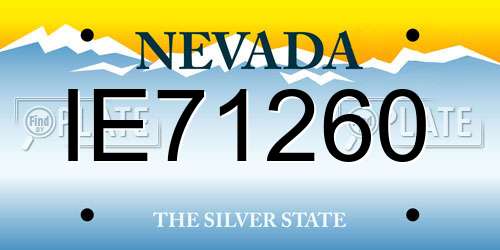 IE71260 Nevada License Plate