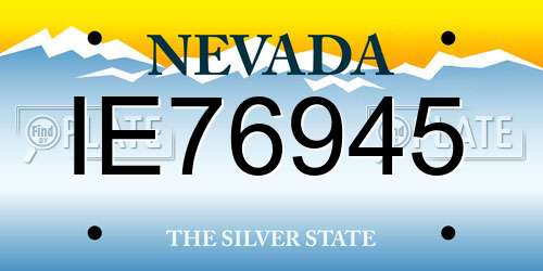 IE76945 Nevada License Plate