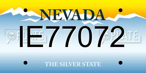 IE77072 Nevada License Plate