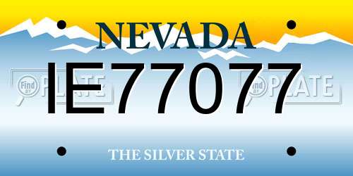 IE77077 Nevada License Plate