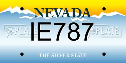 IE787 Nevada License Plate