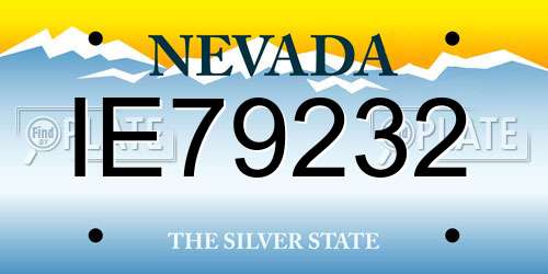 IE79232 Nevada License Plate