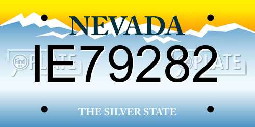 IE79282 Nevada License Plate