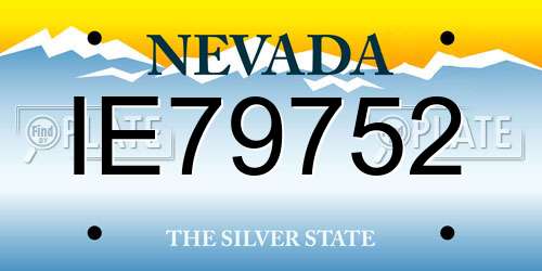 IE79752 Nevada License Plate