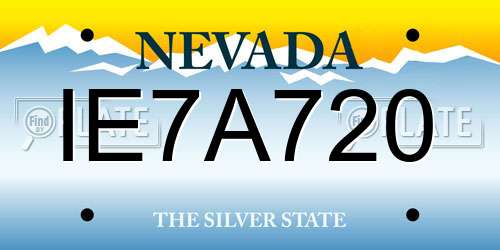 IE7A720 Nevada License Plate