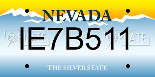 IE7B511 Nevada License Plate