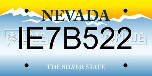 IE7B522 Nevada License Plate