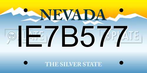 IE7B577 Nevada License Plate