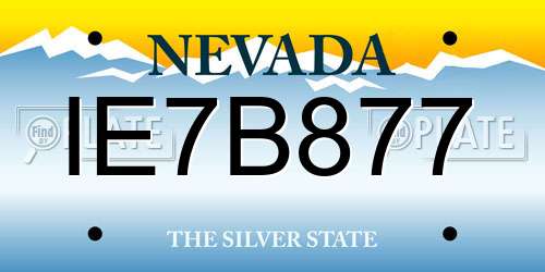 IE7B877 Nevada License Plate
