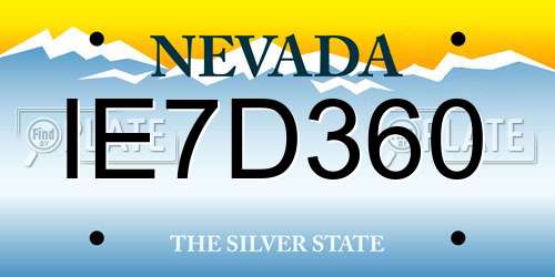 IE7D360 Nevada License Plate