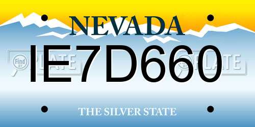 IE7D660 Nevada License Plate