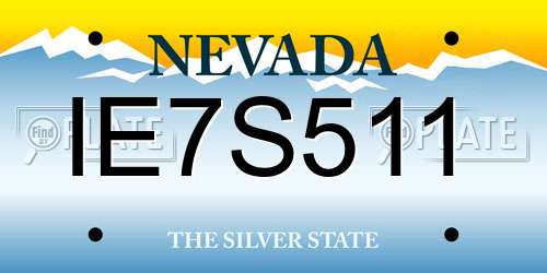 IE7S511 Nevada License Plate